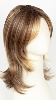 EL17/23/R8 | Pale Auburn Beige Blonde Blend, Rooted Medium Brown, Highlighted Light Blonde with face framimg highlights