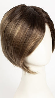 MOCHACCINO-LR | Longer Dark Root with Light Brown Base and Strawberry Blonde Highlights