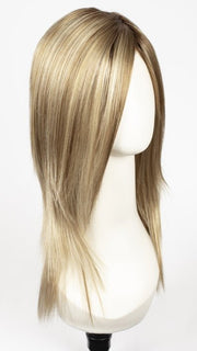 CREAMY-TOFFEE-R | Light Platinum Blonde and Light Honey Blonde evenly Blended with Dark Roots