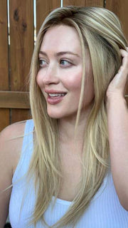 Steph B. @wigswithsteph wearing BLAKE by JON RENAU in color FS17/101S18 PALM SPRINGS BLONDE | Light Ash Blonde with Pure White Natural Violet Bold Highlights, Shaded with Dark Natural Ash Blonde
