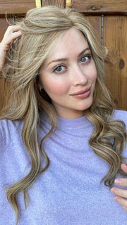 Steph B. @wigswithsteph wearing DARRA by AMORE in color FROST | Contrasting highlights of cool blond and natural brown
