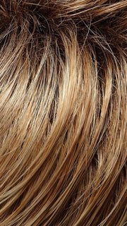 27T613S8 | Medium Natural Red-Gold Blonde and Pale Natural Gold Blonde Blend and Tipped, Shaded with Medium Brown