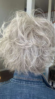 Mel B. @mels.be.ageless wearing RELAX by ELLEN WILLE in color SNOW MIX 60.56.58 | Pearl White, Lightest Blonde, and Black/Dark Brown with Grey Blend
