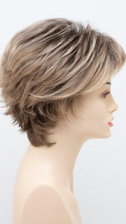 SPARKLING-CHAMPAGNE | Medium Brown roots with overall Strawberry Blonde base and soft Golden Blonde highlights