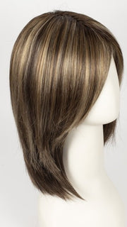 CHOCOLATE-FROST-R | Dark Brown Base with Honey Blonde and Platinum Highlights with Dark Brown Roots