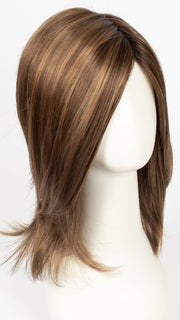 HONEY-BROWN-R | Dark Roots on a Warm Medium Brown Base with Auburn and Honey Highlights