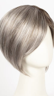 DARK-SNOW-ROOTED 56.60.48 | Pure Silver White with 10% Medium Brown and Silver White with 5% Light Brown Blend with a Dark Root