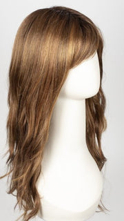 HONEY BROWN-R | Dark Roots on a warm medium brown base with Auburn and Honey Highlights