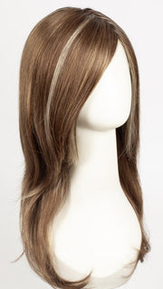 DARK-AMBER-HL | Medium Red Brown and Light Red Brown blend with Dark Brown roots and Champagne highlights