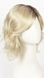 CHAMPAGNE-R | Light Beige Blonde, Medium Honey Blonde, and Platinum Blonde Blend with Dark Roots