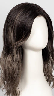 S2-103/18RO MIDNIGHT | Cascading Ombre Shade | Long Dark Roots blend into Lighter Brown Tones and Sparkling Ash Blond Tips