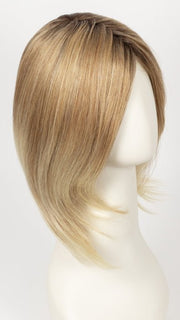 27T613S8 | Medium Natural Red-Gold Blonde and Pale Natural Gold Blonde Blend and Tipped, Shaded with Medium Brown
