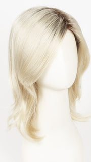 SEASHELL-BLONDE-R | Cool White Blonde and Creamy White Tones with Soft Brown Roots