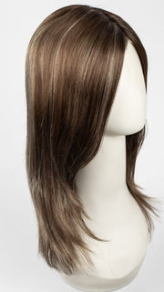 ICY-OAK-SR | Warm Medium Brown base with Golden Blond and White Gold Highlights and a Soft Shadowed Root Effect