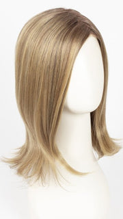 CARAMEL ROOTED 26.14.20 | Light Golden Blonde and Medium Ash Blonde with Light Strawberry Blonde Blend and Shaded Roots