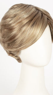 SUGAR-CANE-R | Platinum Blonde and Strawberry Blonde Evenly Blended Base with Light Auburn Highlights and Dark Roots