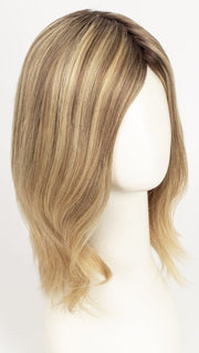 24BT18S8 SHADED MOCHA | Medium Natural Ash Blonde & Light Natural Gold Blonde Blend, Shaded with Medium Brown