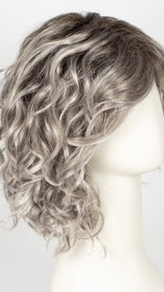 STONE GREY ROOTED 56.60.58 | Lightest Brown and Pearl White with Black/Dark Brown and Grey Blend with Shaded Roots