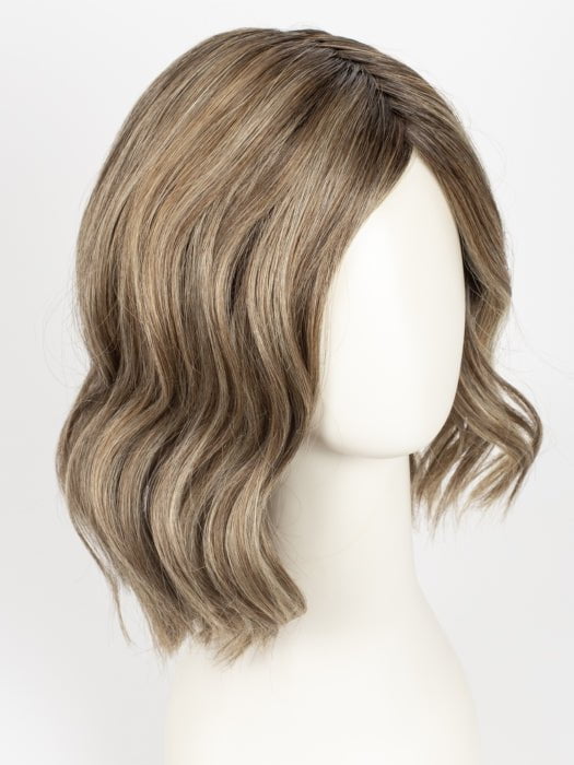 GF12-22SS SHADED CAPPUCCINO | Light Golden Brown Evenly Blended with Cool Platinum Blonde Highlights with Dark Roots