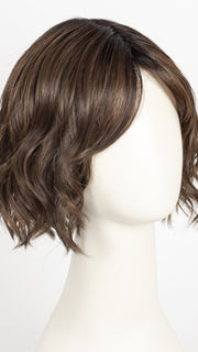 CHOCOLATE WITH CARAMEL | Medium Brown, Light Caramel Brown Highlights and Dark Brown Roots