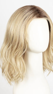 HONEY WITH CHAI LATTE | Light Golden Brown with Pale Golden Blonde & Medium Golden Blonde Highlights on Top, Medium Brown Roots