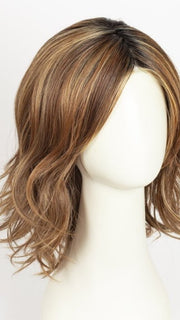 MOCHA WITH CREAM | Light Ash Brown with Caramel Brown and Medium Honey Blonde, Dark Brown Roots
