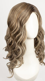 RL12/22SS SHADED CAPPUCCINO | Light Golden Brown Evenly Blended with Cool Platinum Blonde Highlights with Dark Roots