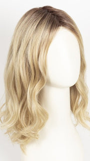 HONEY WITH CHAI LATTE | Light Golden Brown with Pale Golden Blonde & Medium Golden Blonde Highlights on Top, Medium Brown Roots