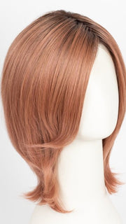 DUSTY-ROSE | Medium Coral Red Base with Dark Brown Roots