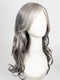 SILVER-STONE | Silver Medium Brown blend that transitions to more Silver then Medium Brown then to Silver Bangs