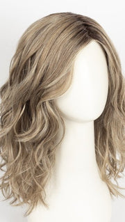 GF12-22SS SHADED CAPPUCCINO | Light Golden Brown Evenly Blended with Cool Platinum Blonde Highlights with Dark Roots
