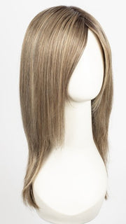 RL12/22SS SHADED CAPPUCCINO | Light Golden Brown Evenly Blended with Cool Platinum Blonde Highlights with Dark Roots