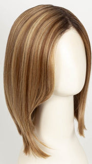 CINDER TOFFEE R | A blend of Beige, Brown Burnt Toffee, Blonde, and Gold Highlights with a Mid-Brown Root