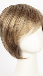 LIGHT BERNSTEIN ROOTED | Light Auburn, Light Honey Blonde, and Light Reddish Brown blend and Dark Roots