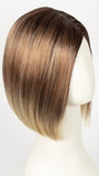 MELTED SUNSET | Medium Brown Roots that Melt into a Peachy Light Brown Blend layered on top of Apricot Blonde and Intense Gold Blonde at Nape