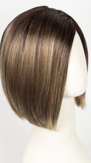MOCHACCINO-LR | Longer dark root with light brown base and strawberry blonde highlights