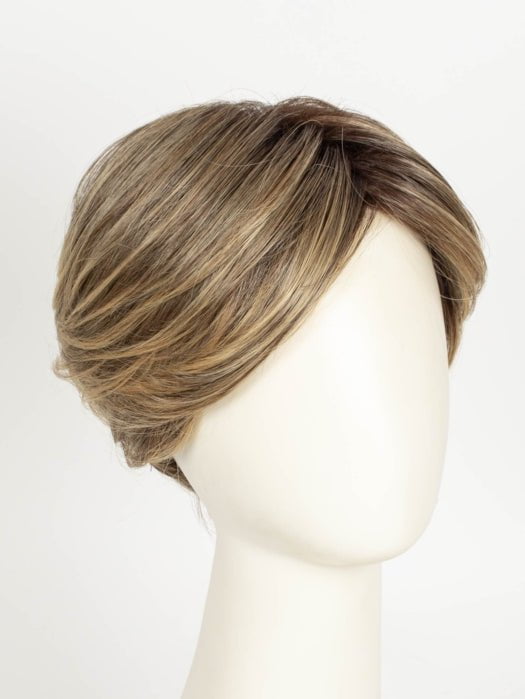 24BT18S8 SHADED MOCHA | Medium Natural Ash Blonde & Light Natural Gold Blonde Blend, Shaded with Medium Brown