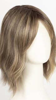 24BT18S8 SHADED MOCHA | Medium Natural Ash Blonde & Light Natural Gold Blonde Blend, Shaded with Medium Brown