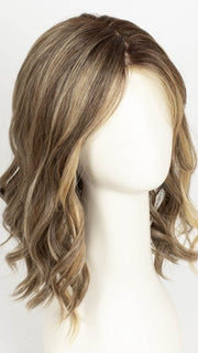 24BT18S8 SHADED MOCHA | Medium Natural Ash Blonde & Light Natural Gold Blonde Blend, Shaded with Medium Brown