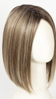 GF12-22SS SHADED CAPPUCCINO | Light Golden Brown Evenly Blended with Cool Platinum Blonde Highlights with Dark Roots