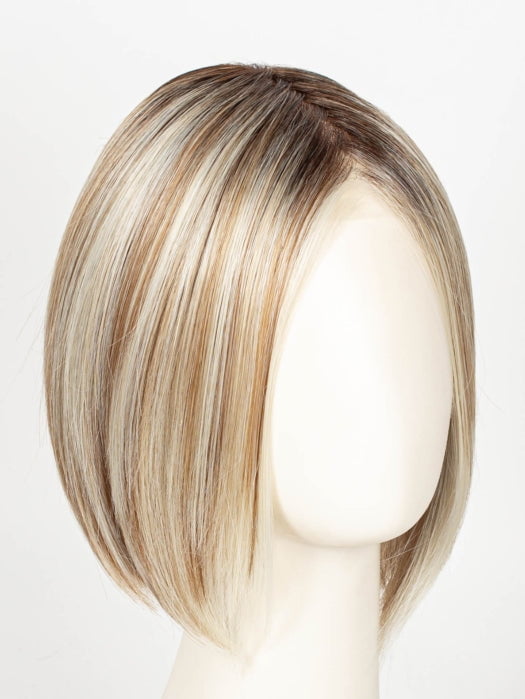 101/88/27S8 | Pale blonde with Pure White Natural Violet halo highlights, shaded medium brown