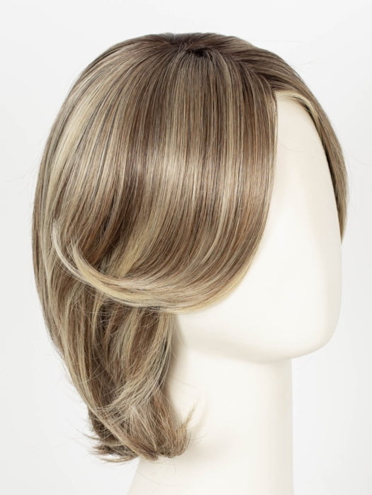 SUNKISSED ALMOND R | A blend of Medium and Light Brown with Light Gold Blonde Highlights and a hint of Cooler Blonde, rooted with Medium and Light Brown