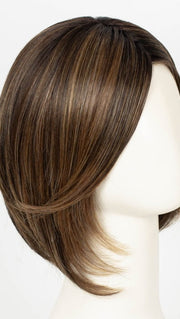 RICH CHOCOLATE BROWN R | A mixture of Dark and Medium Brown, Highlighted with Dark Auburn, Strawberry, Mahogany and Rooted with Dark Brown