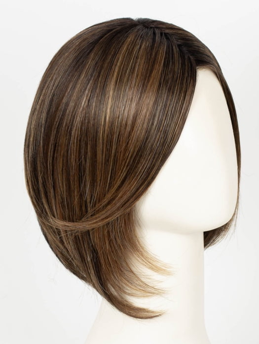 RICH CHOCOLATE BROWN R | A mixture of Dark and Medium Brown, Highlighted with Dark Auburn, Strawberry, Mahogany and Rooted with Dark Brown