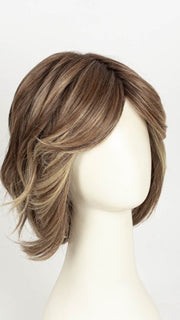 RL12/22SS SHADED CAPPUCCINO | Light Golden Brown Evenly Blended with Cool Platinum Blonde Highlights with Dark Roots