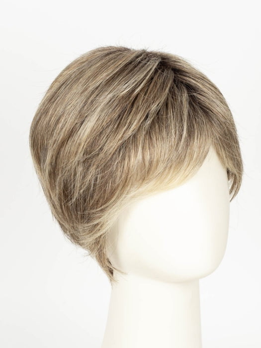 GF12-22SS SHADED CAPPUCCINO | Light Golden Brown Evenly Blended with Cool Platinum Blonde Highlights with Dark Roots
