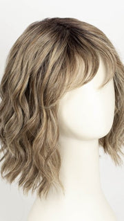 GF12-22SS SHADED CAPPUCCINO | Light Golden Brown Evenly Blended with Cool Platinum Blonde Highlights with Dark Roots