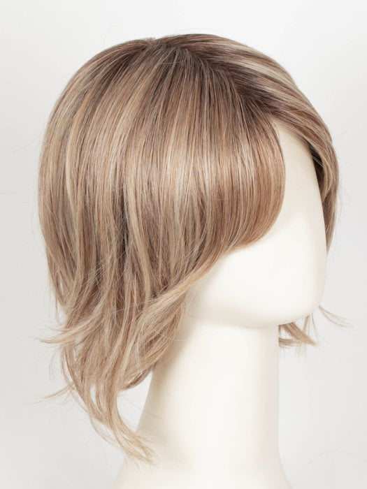 SANDY-BEIGE-BLOND-R | Carefully placed shades of dark sandy blonde and light neutral blonde with medium root tone for added depth.               