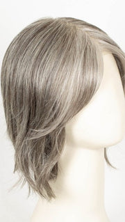 SILVER-STONE | Silver Medium Brown blend that transitions to more Silver then Medium Brown then to Silver Bangs