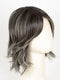 RUFFLE-RIBBON-R | Off-Black base with Warm Medium Brown and Silver highlights. The Dark Brown Root creates a naturally dimensional appearance